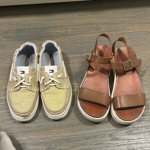 Bundle of Tommy Hilfiger Canvas Boat Shoes and MIA Sandals